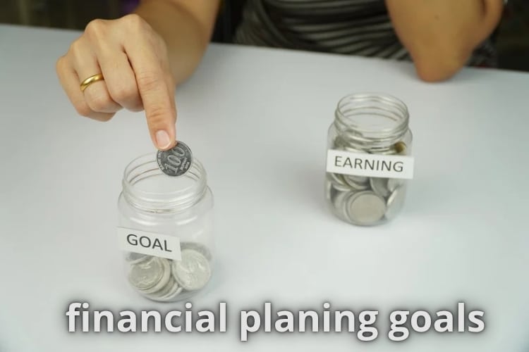 Person reviewing financial goals on a tablet screen